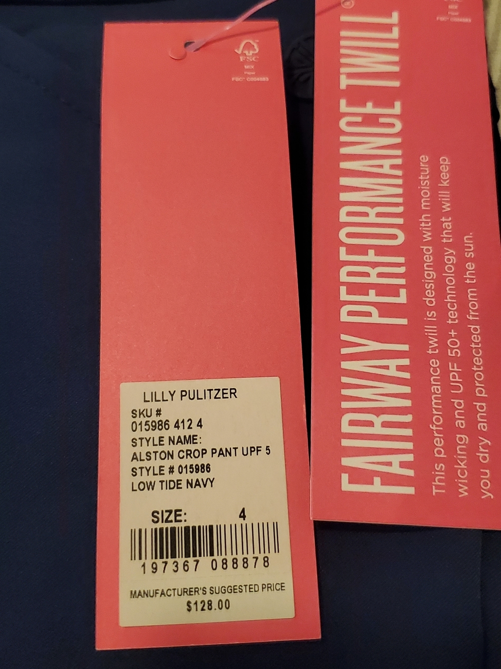 NWT - Lilly Pulitzer Luxletic Navy Crop Pants - Picture 3 of 7